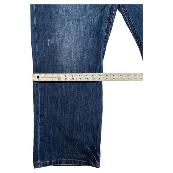 John B Stetson Co 1312 Modern Straight Leg Jeans 44x30 Medium Wash Distressed - Picture 4 of 12